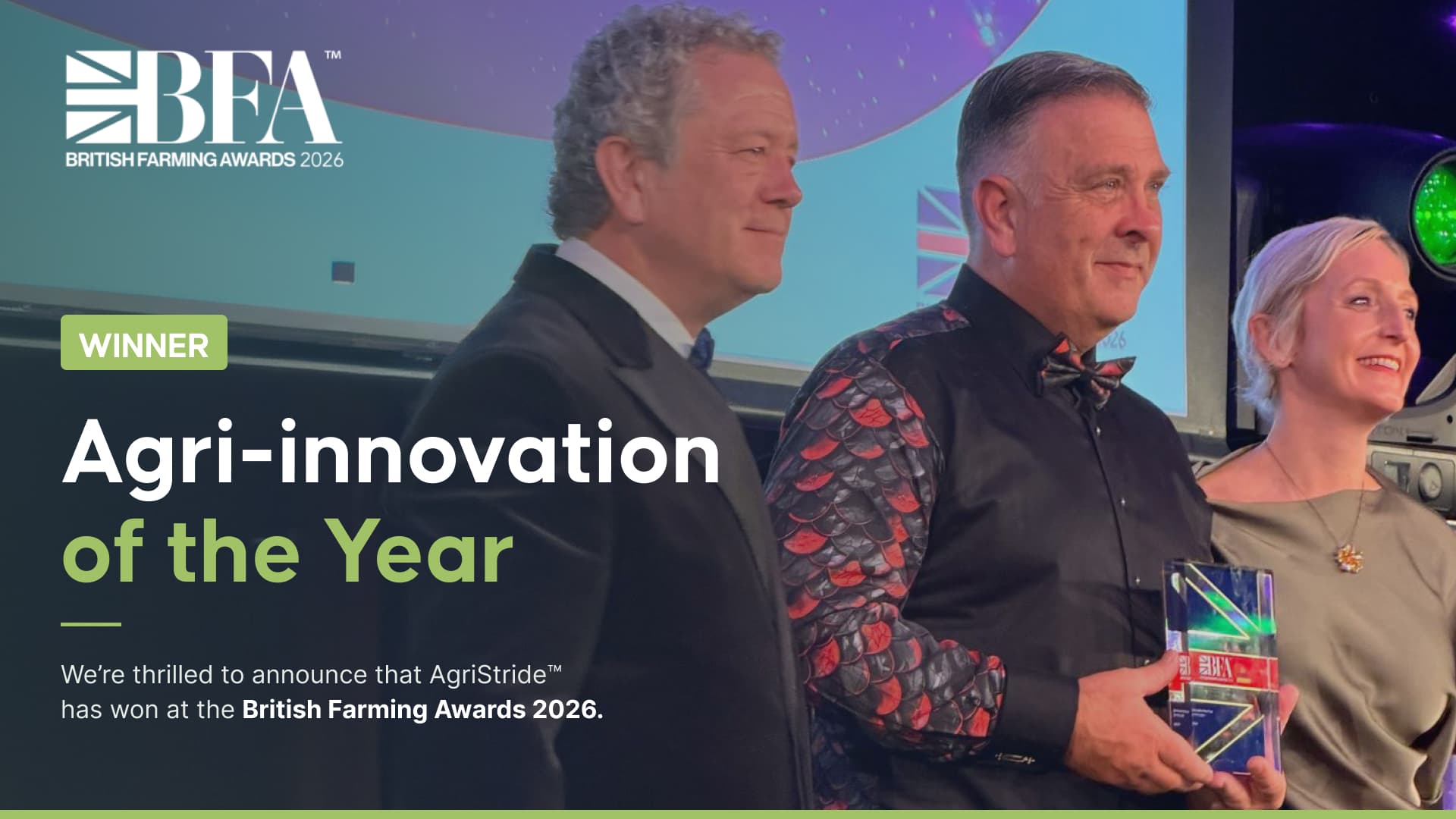 AgriStride staff members accepting an award